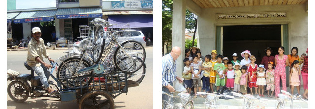 The Family anxiously awaits the allocation of their new bikes from Debbie!
These were delivered for a cost of 100,000 VND.
