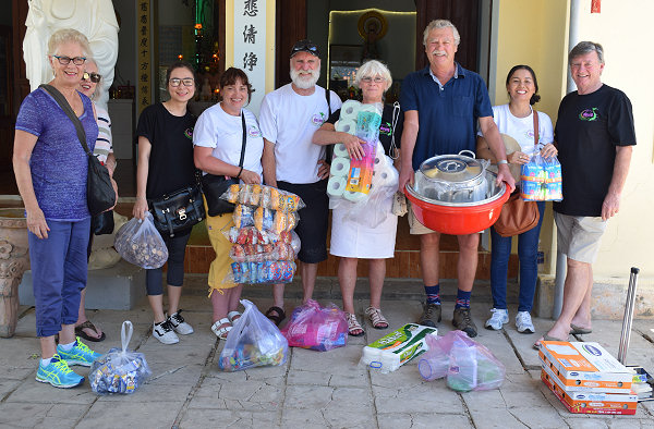 Sponsors with treats and essential items