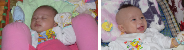 Two of the babies - one, only a month old