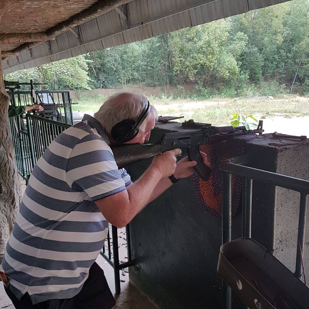 Ron firing the famous AK47