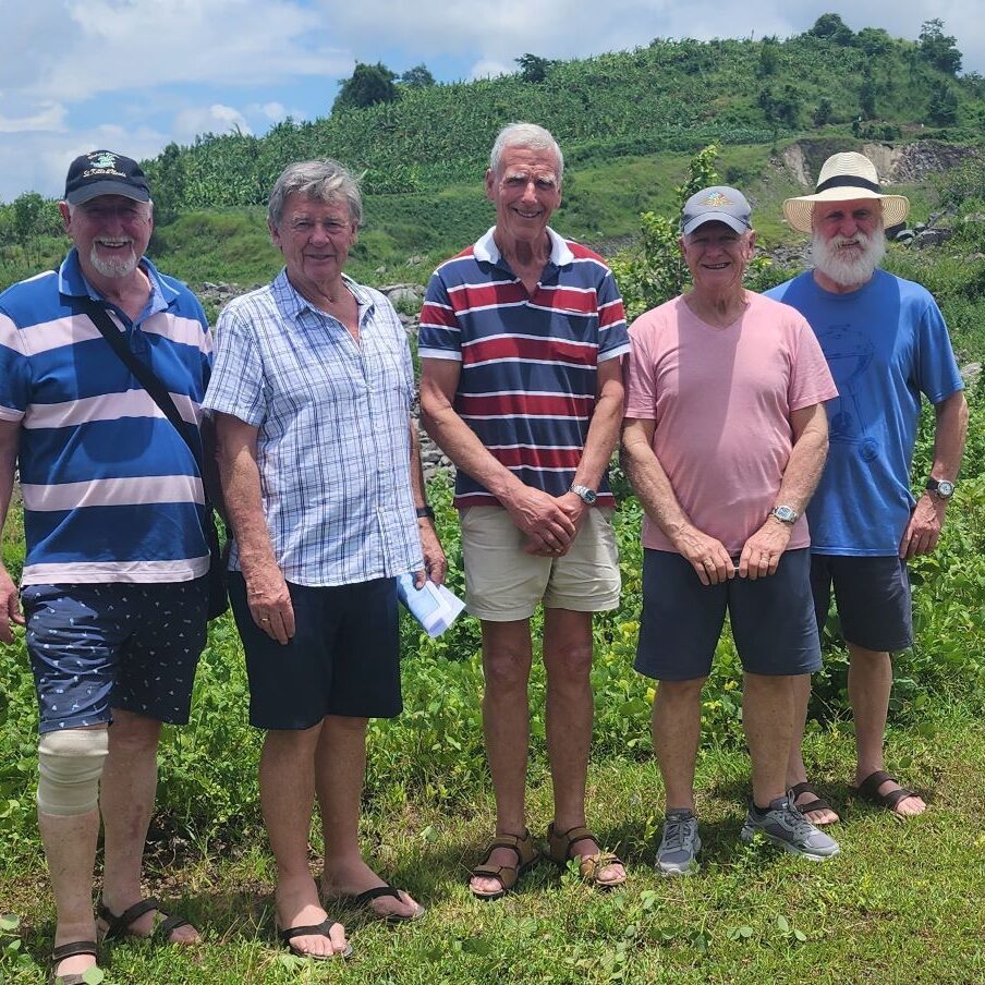 the boys with Sas Hill in the background