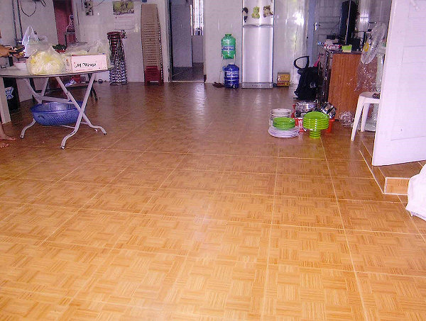 The finished kitchen floor